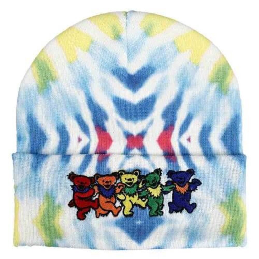 Grateful Dead - Dancing Bear Tie Dye Winter Knit Beanie Hat